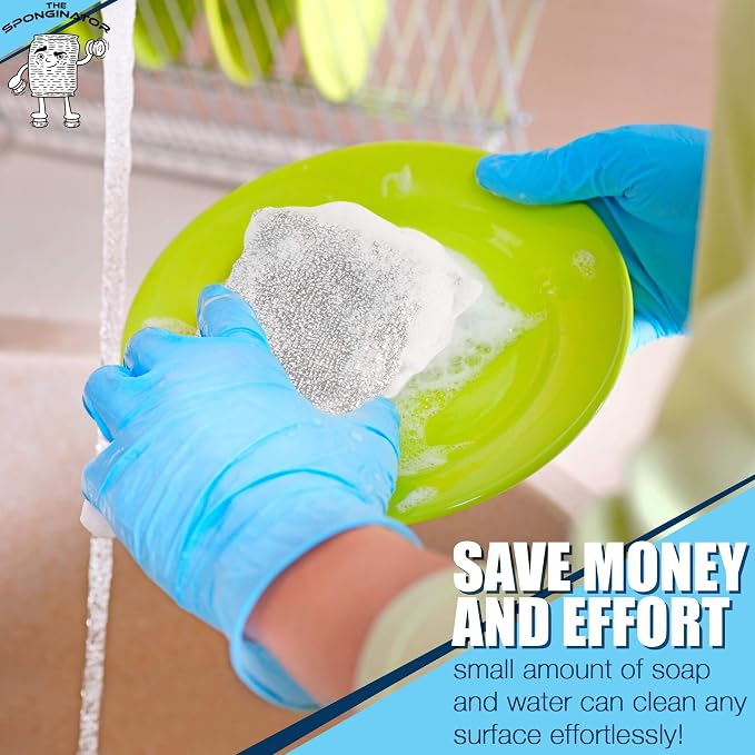 SPONGENATOR Kitchen Sponges for Dishes, Scouring Pads Non Scratch Scrubbers | - Image 5
