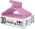 Utopia Home Plastic Hangers 30 Pack – Built-in Strap Hooks Pink | Space saving by UTOPIAHOME