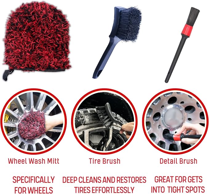 Professional 4 Pack Long Handle Wheel Brush Kit - Image 7