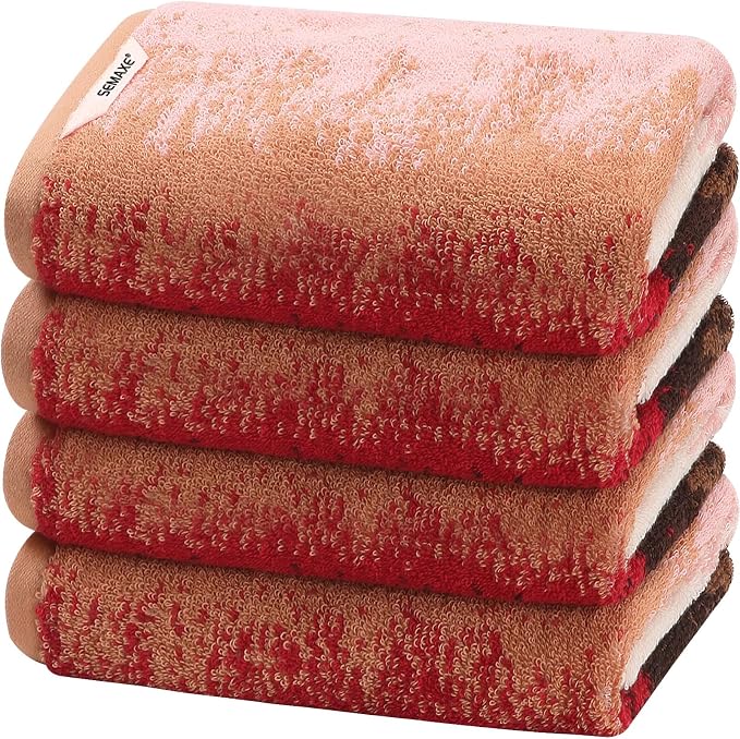 4-Pack Cotton Hand Towels for Bathroom by SEMAXE