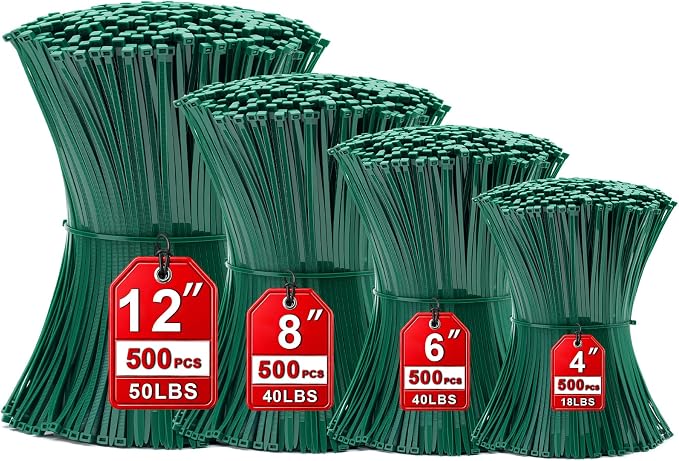 Zip Ties Assorted Sizes, 2000 Pack, Plastic Wire Ties by HAVEMETD
