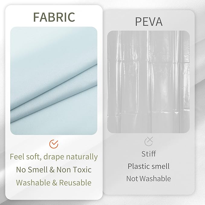 ALYVIA SPRING 72x74 Long Waterproof Fabric Shower Curtain or Liner Blue - Image 4