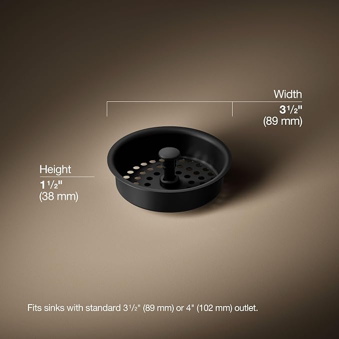 Kohler K-8803-BL Duostrainer Sink Strainer Basket, Matte Black - Image 3
