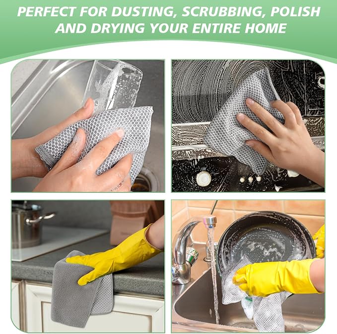 SINLAND Dish Cloth for Washing Dishes Kitchen Washcloth Cleaning Cloth - Image 7