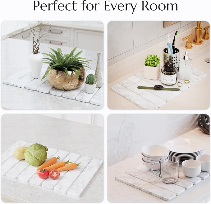 CHROME CLUB Stone Drying Mat for Kitchen Counter - Image 6