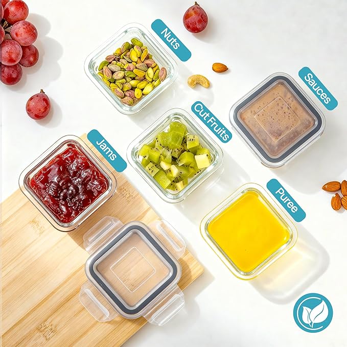 Vtopmart 5Pack 5oz Small Glass Storage Containers Set - Image 3