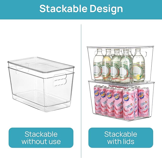 Vtopmart 16 Pack Clear Stackable Storage Bins - Image 3