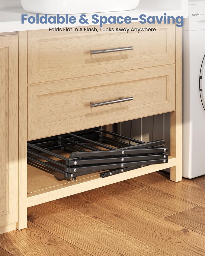 Oversize 3-Tier Clothes Drying Rack, No Install, Non-slip feet, Tool-free Setup - Image 4