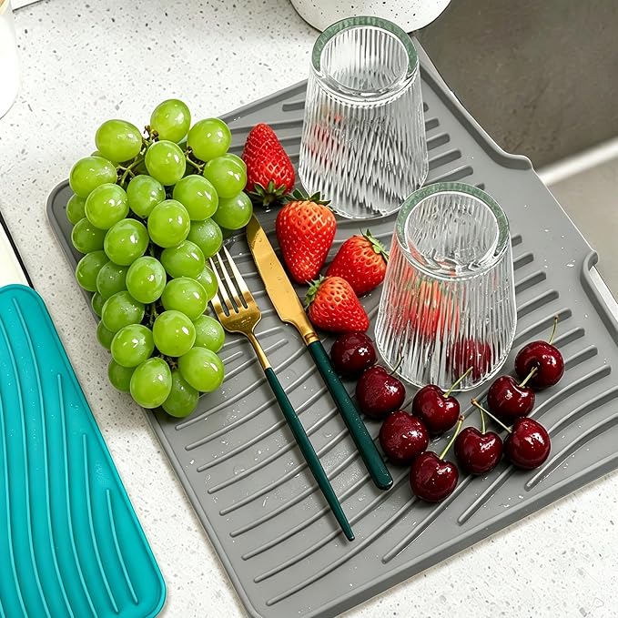 Silicone Dish Drying Mat, 19.7"*17"Dish Drying Pad, Kitchen Accessories - Image 4