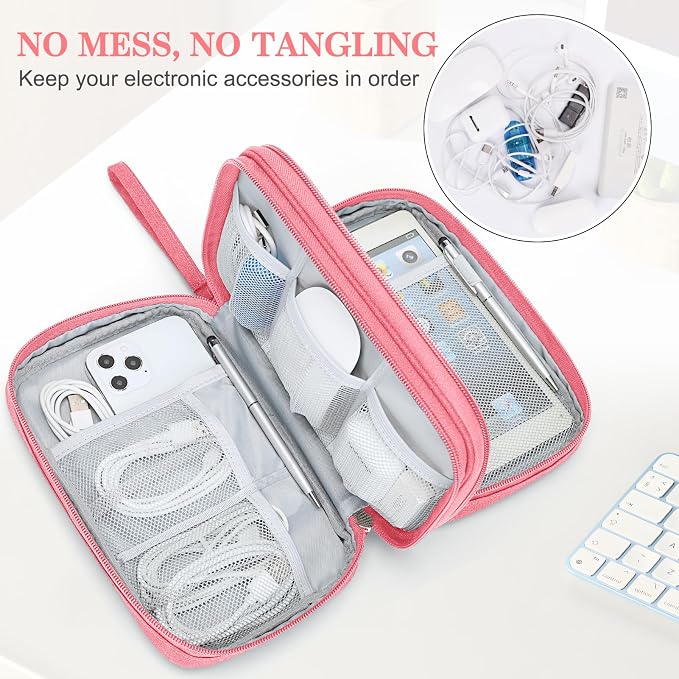 FYY Electronic Organizer, Travel Tech Pouch Bag, Waterproof, Double Layers - Image 5