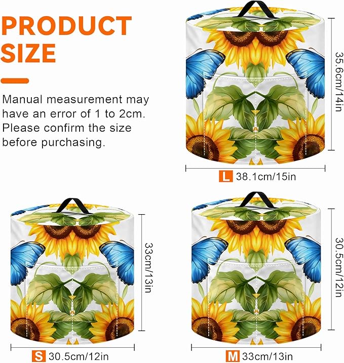 Kitchen Appliance Accessories Dust Cover for 3-6-8 Quart Instant Pot, Pressure Cooker, Air Fryer & Crock Pot,Decorative Appliance Cloth Cover with Top Handle & Storage Pockets (Yellow, 8 Quart)