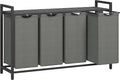 VASAGLE Laundry Hamper with Shelf, 4 Pull-Out Bags, 4 x 10.6 Gallons by Unknown