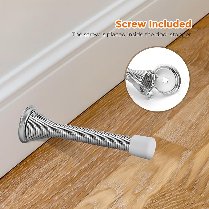 Ravinte Door Stoppers, 18 Pack Satin Nickel Spring Door Stops | Stoppers - Image 5