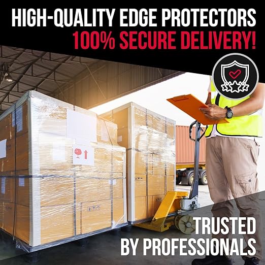 Extra-Wide 48" x 3" x 3" Reinforced Cardboard Edge Protectors (Pack of 24) – 0.225" Heavy-Duty Thickness – Cardboard Edge Protectors for Shipping – American Quality Pallet Edge Protector