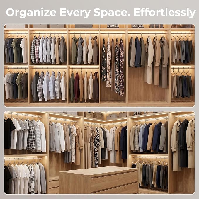 HOUSE DAY Grey Plastic Hangers 60 Pack, Slim Space-Saving Clothes Hangers | - Image 7
