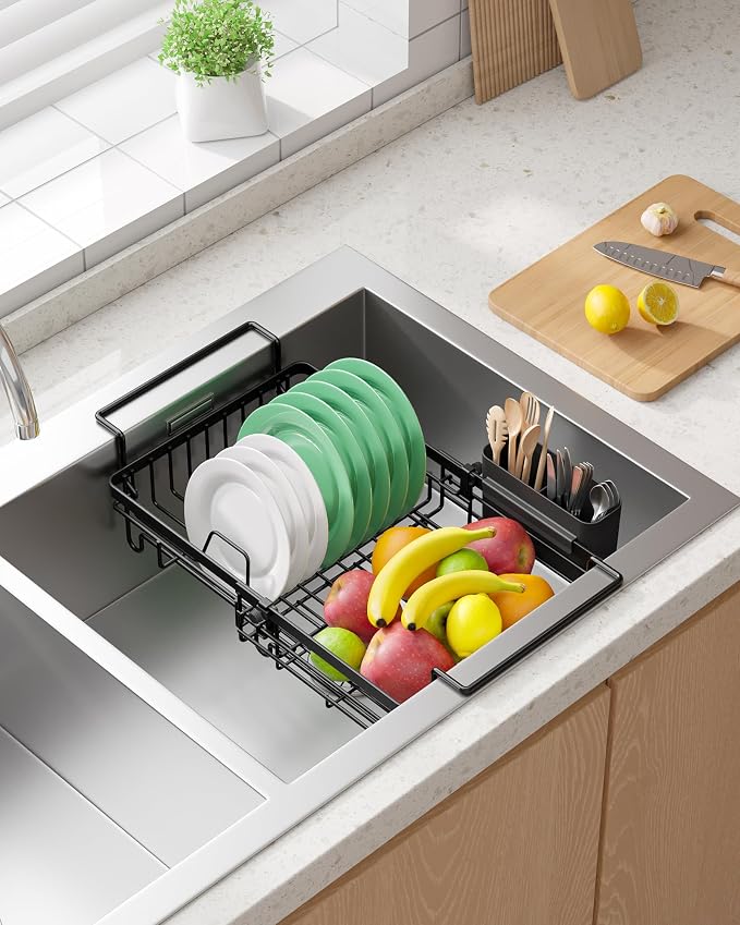 Kitsure Expandable in-Sink or Over-Sink Dish Drying Rack, Dish Drainer - Image 8