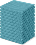 Homaxy 100% Cotton Waffle Weave Kitchen Dish Cloths 12-Pack, Lake Blue | 12 x by Homaxy