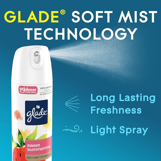 Glade Air Freshener Room Spray, Sweet Summertime Scent, Odor Fighting to - Image 3