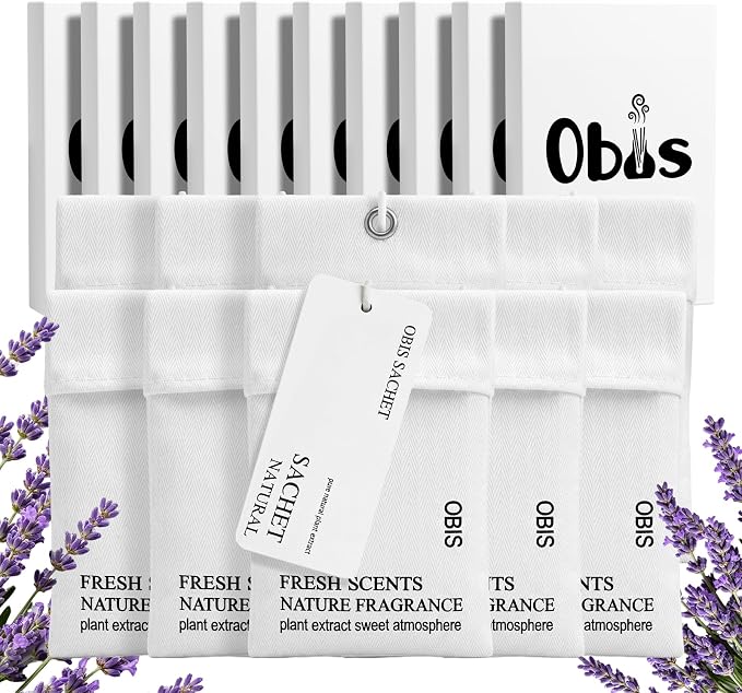 10 Pack Lavender Sachets for Drawers and Closets, Long-Lasting Home Fragrance by Unknown