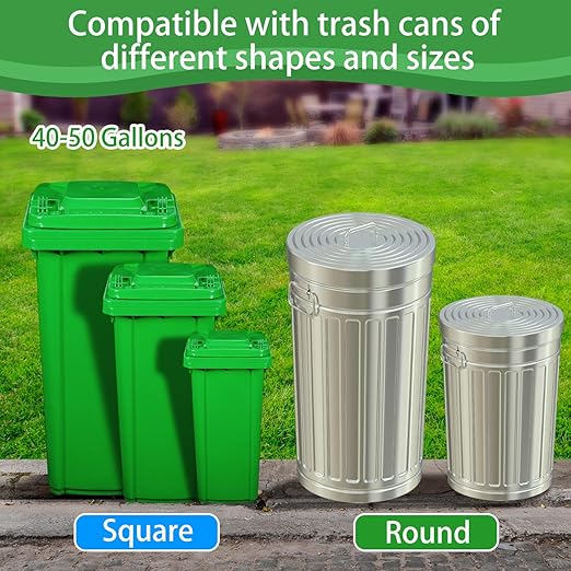 Trash Can Locks for Animals - 1PCS Garbage Can Lid Locks with Heavy Duty Bungee for Raccoons proof,Bears proof and Wind-Resistant for 40-50 Gallon Cans