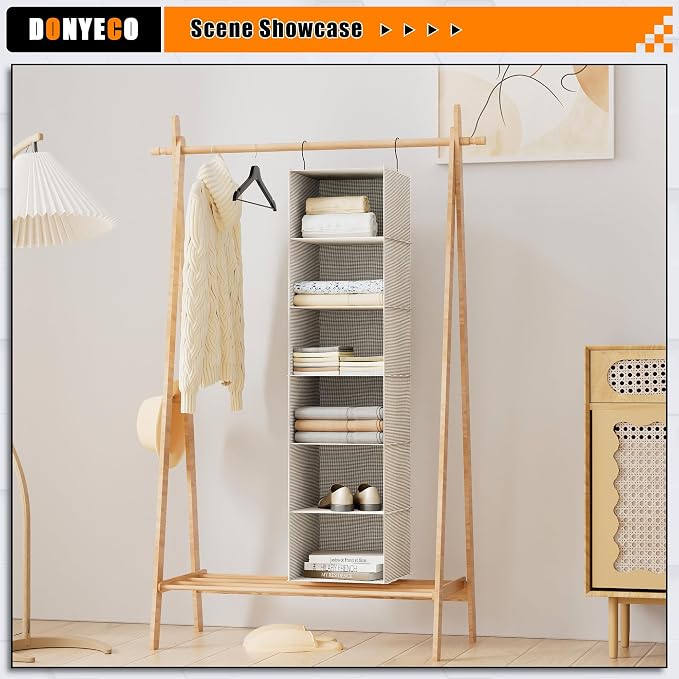 Hanging Closet Organizer 6-Tier, Oxford Wardrobe Storage, shoes & accessories; - Image 6