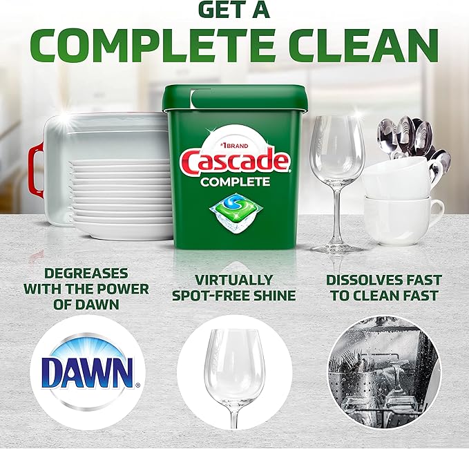 Cascade Complete Dishwasher Pods - Fresh Scent ActionPacs, Dishwasher Detergent, Dishwasher Soap, Detergent Pods, 78 Count