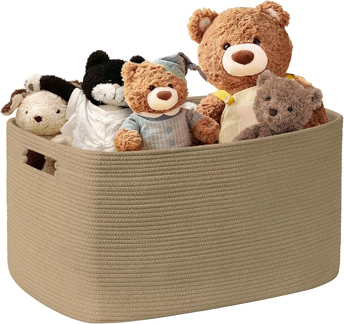 45L Small Woven Laundry Basket Hamper by SunNewt