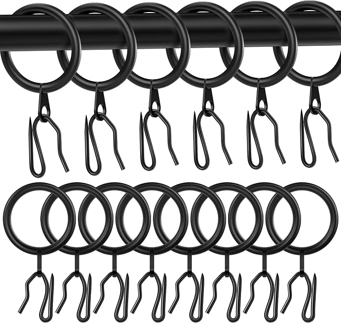 30Pcs 42mm Interior Diameter Metal Curtain Rings and Curtain Drapery Pin | by Dpyrrhic