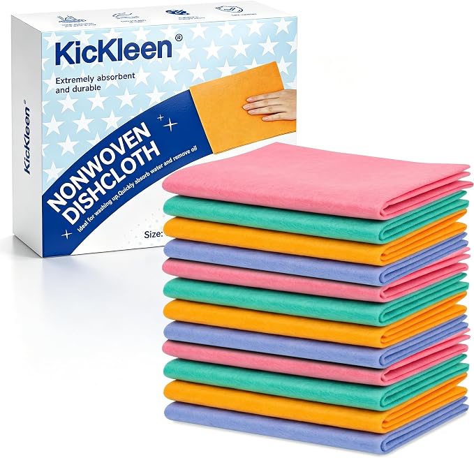 12 Pcs Large German Universal Household Towels Dishcloths, Soft Absorbent by KICKLEEN