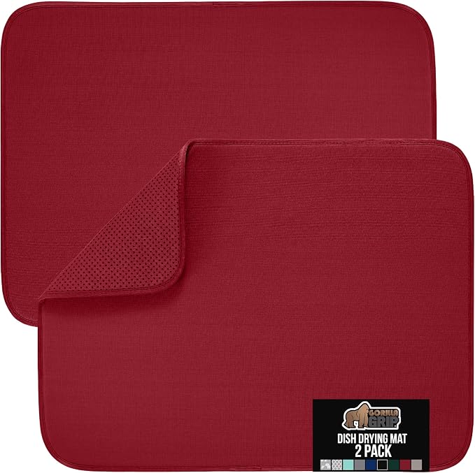 GORILLA GRIP Ultra Water Absorbent Microfiber Dish Drying Mat, Quick Dry Thick by Unknown