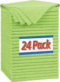 FIXSMITH Microfiber Cleaning Cloth, Shop Towels Bulk, 24 Pack Green Microfiber by FIXSMITH