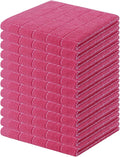 Homaxy 100% Cotton Terry Kitchen Towels, 12 Pack, Rose Red by Homaxy