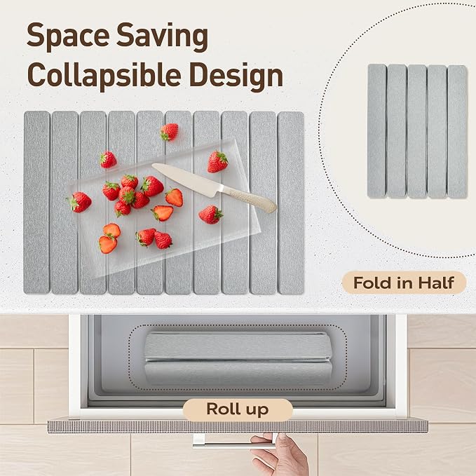 Large Stone Drying Mat for Kitchen Counter 24x16 Inch, Diatomaceous Earth Super - Image 3