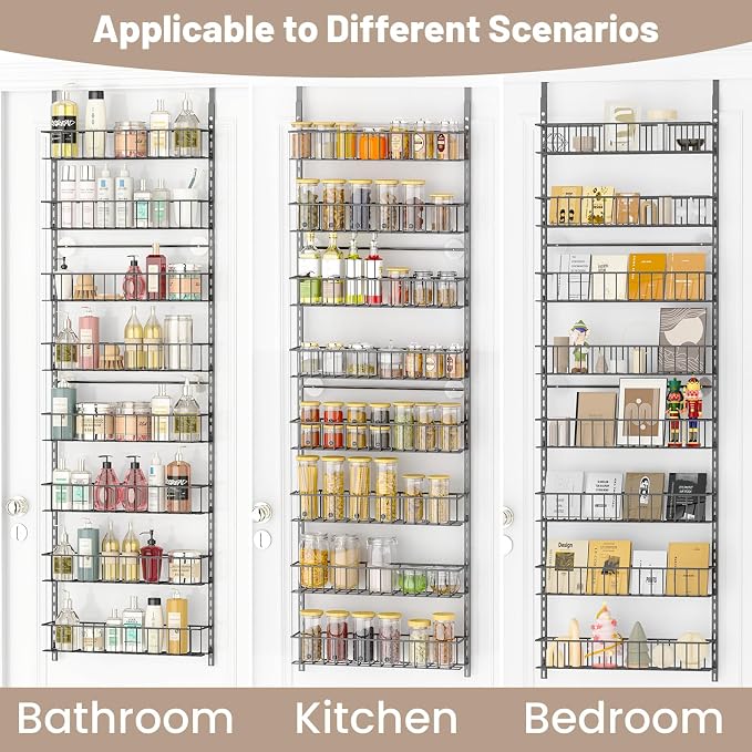 ElegantArray 8-Tier Pantry Door Organizer, Deep Gray - Image 4