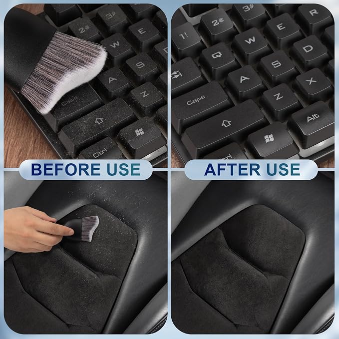 Amrules 2 Pcs Car Interior Detailing Brush Cleaning Tools, Dark Gray | Soft - Image 4
