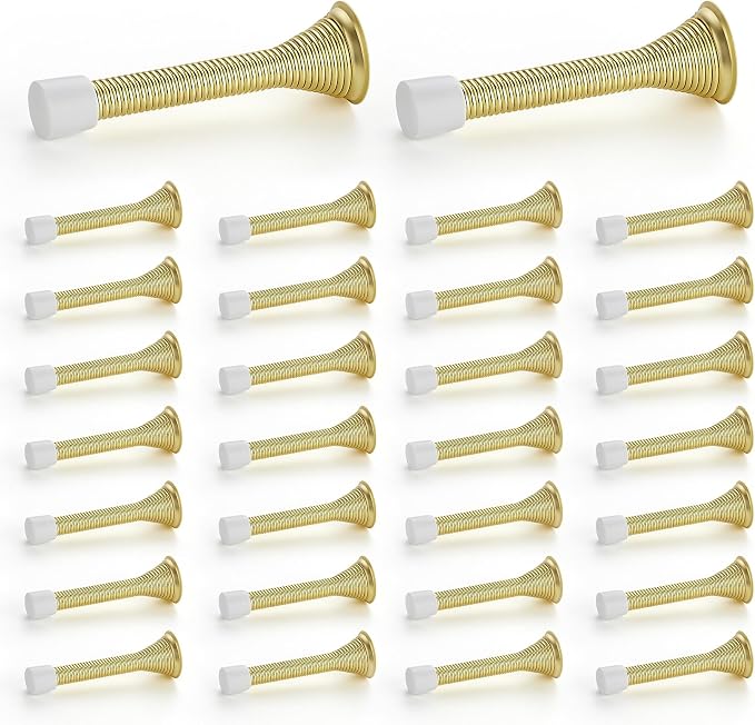 Ravinte Door Stoppers, 30 Pack Gold Spring Door Stops by Ravinte
