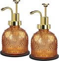 Amolliar 8 Oz Glass Vintage Soap Dispenser Plastic Gold Pump, by Amolliar