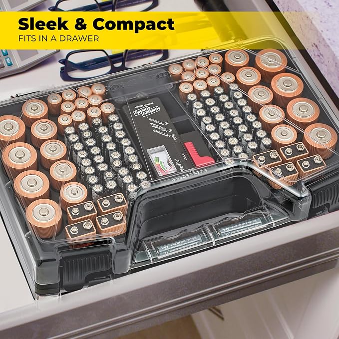 Battery Daddy Storage & Organizer Case w/Tester, Stores & Protects Up to 180 - Image 3