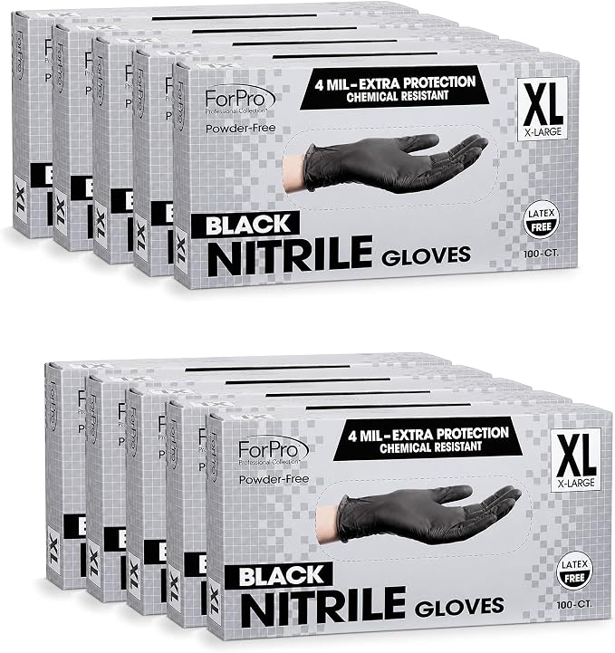 ForPro Disposable Nitrile Gloves, Chemical Resistant, Powder-Free, Latex-Free by ForProProfessionalCollection
