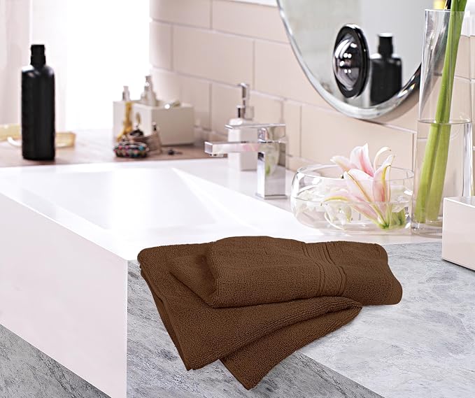 Utopia Towels 6 Pack Premium Hand Towels 16x28 in 600 GSM Cotton Dark Brown | - Image 6