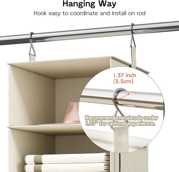 2 Pack 3-Shelf Hanging Closet Organizer - Image 7