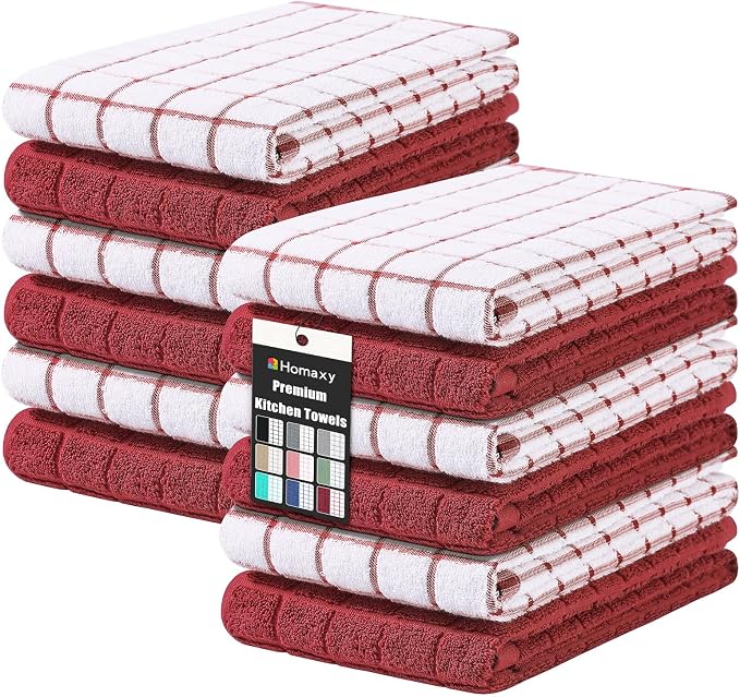 Homaxy Large Premium Cotton Kitchen Towels 16"x 28", 12 Pack by Homaxy