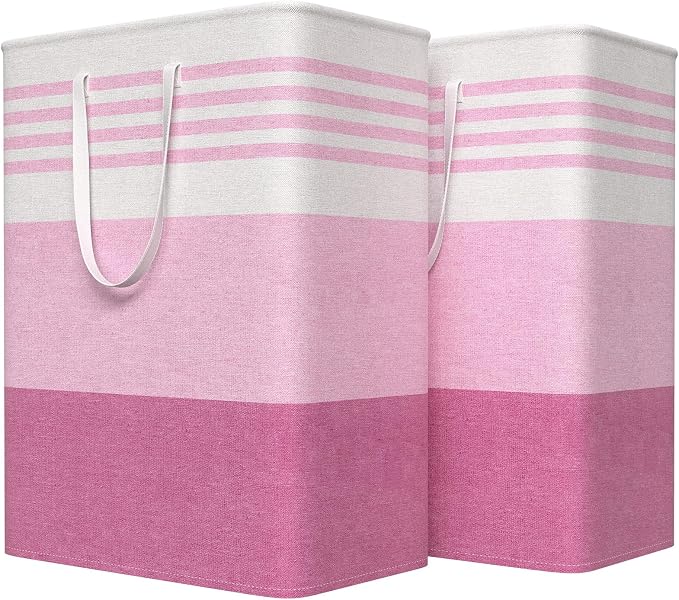 WOWBOX 2 Pack Laundry Baskets, Collapsible Dirty Clothes Laundry Hampers by WOWBOX