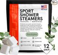 Sport Shower Steamers - Made in USA with Natural Eucalyptus Essential Oil, Aromatherapy, Stress and Sinus Relief, Muscle Recovery for Athletes, Best Birthday and Valentines Day Gifts for Runners