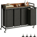 Herture Laundry Hamper with Shelf, Laundry Basket 4 Section, Laundry Sorter by Herture