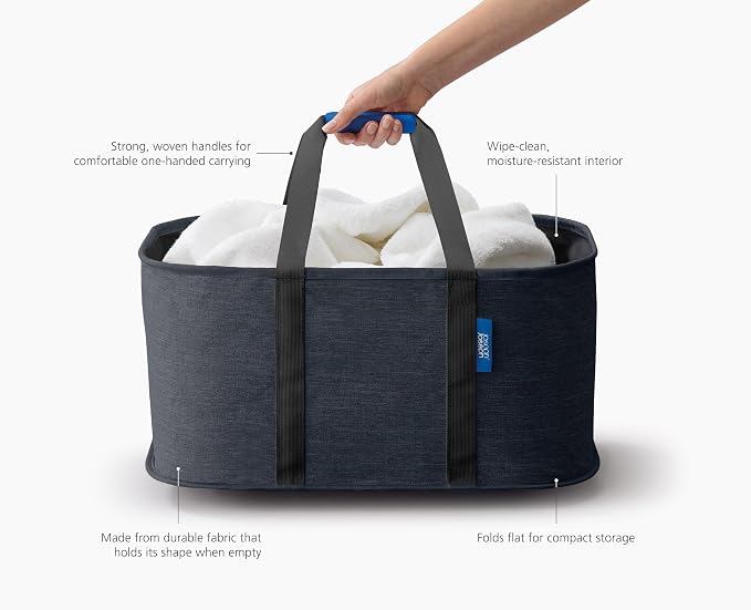 Joseph Joseph Hold-All, Collapsible 35L/9.25 Gallon Washing Laundry Basket Bag - Image 5