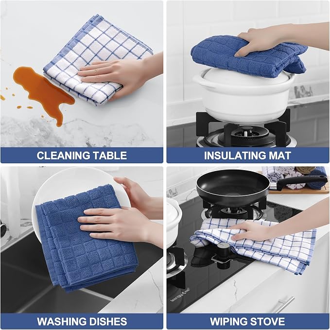 Homaxy Large Premium Cotton Kitchen Towels 16"x 28", 6 Pack - Image 4