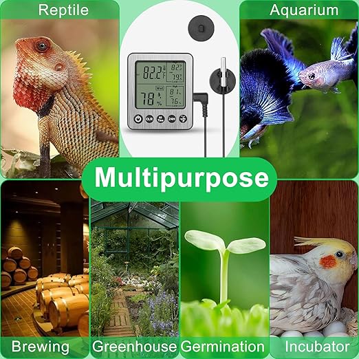 2 PCS Refrigerator Thermometer Digital Freezer Fridge Thermometer with Extra Sensor Digital Indoor outdoorthermometer Hygrometer max and min Remember White ZZ20