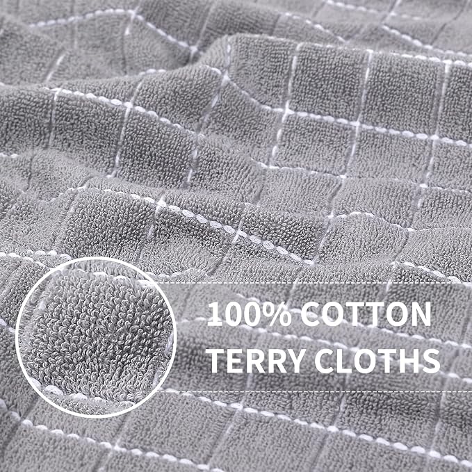 Homaxy Kitchen Towels and Dishcloths Set, Light Grey - Image 2