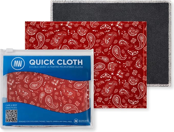 Microfiber Wholesale Quick Cloth Glasses Cleaning Cloths 5x7 Paisley Red | by MicrofiberWholesale